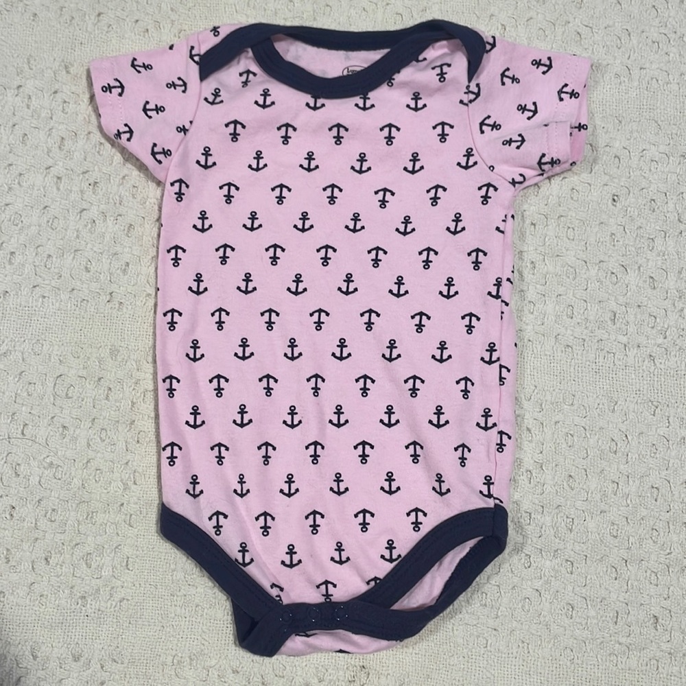 Luvable Friends Pink Anchor Bodysuit 6-9M